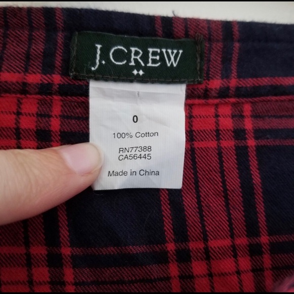 J Crew Factory Plaid Flannel Dress, Size 0 - Picture 8 of 8